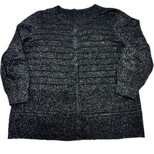 Women’s Cardigan Sweater Top Button Down Long Sleeve Metallic/Cotton/Poly Size L
